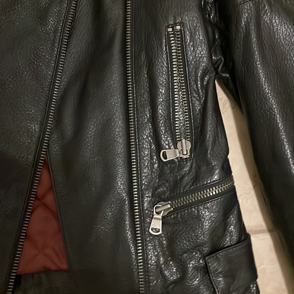 Hugo boss womens black leather jacket size small - Picture 3 of 9